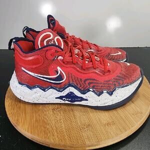 Mens Nike Air Zoom GT Run Low Sz 7.5 009136 Red White Basketball Sneakers Shoes